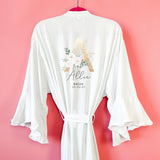 Ruffle Gold Floral Initial Bridesmaid Robes